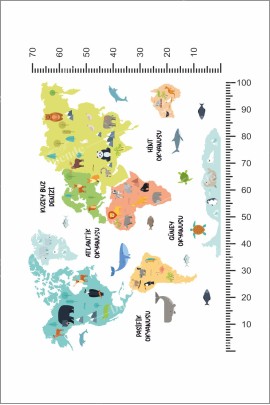Dünya Haritası Çocuk Odası Stickerı